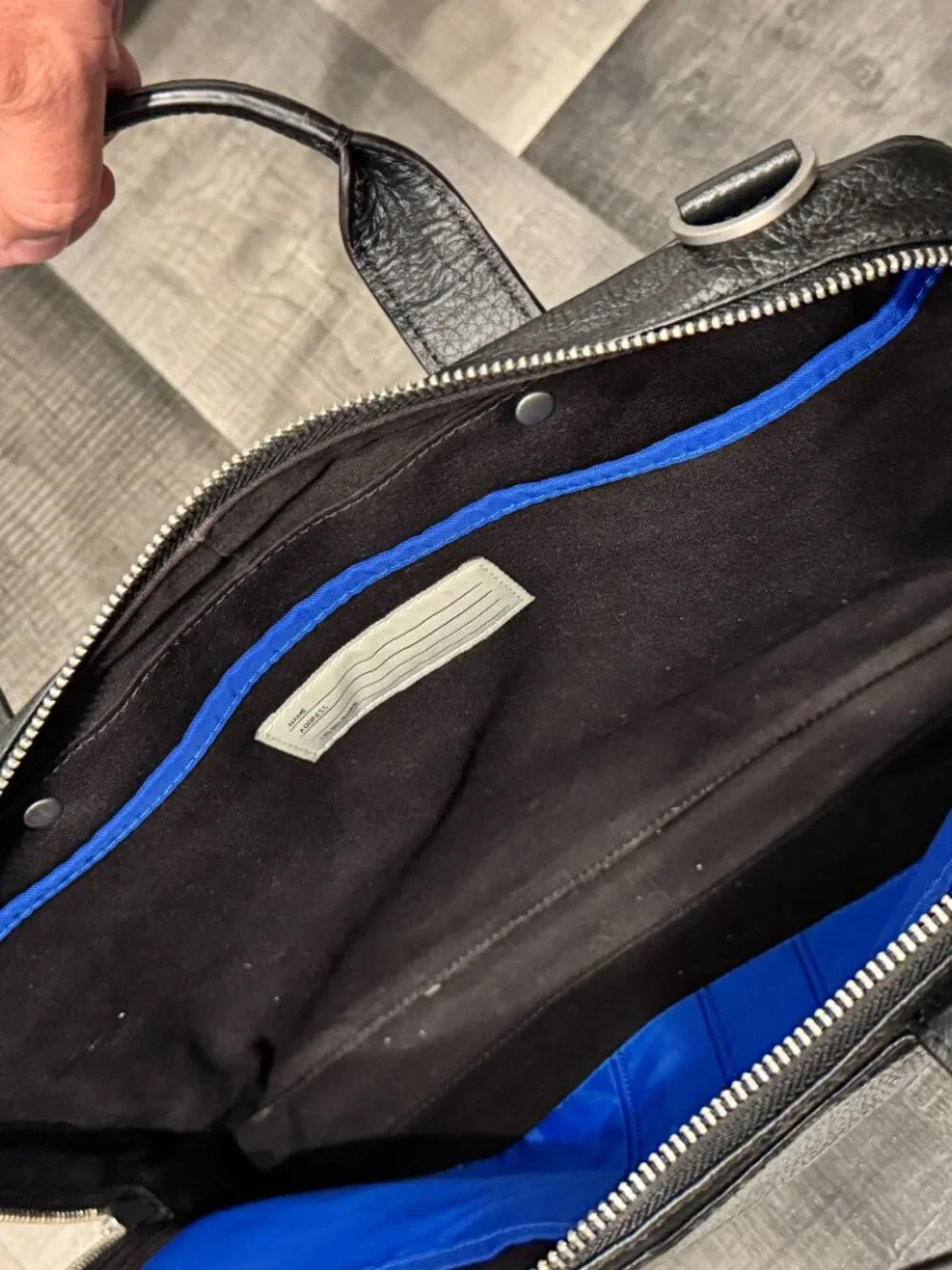 Jack Spade Black Pebble Leather Soft Briefcase Laptop Bag